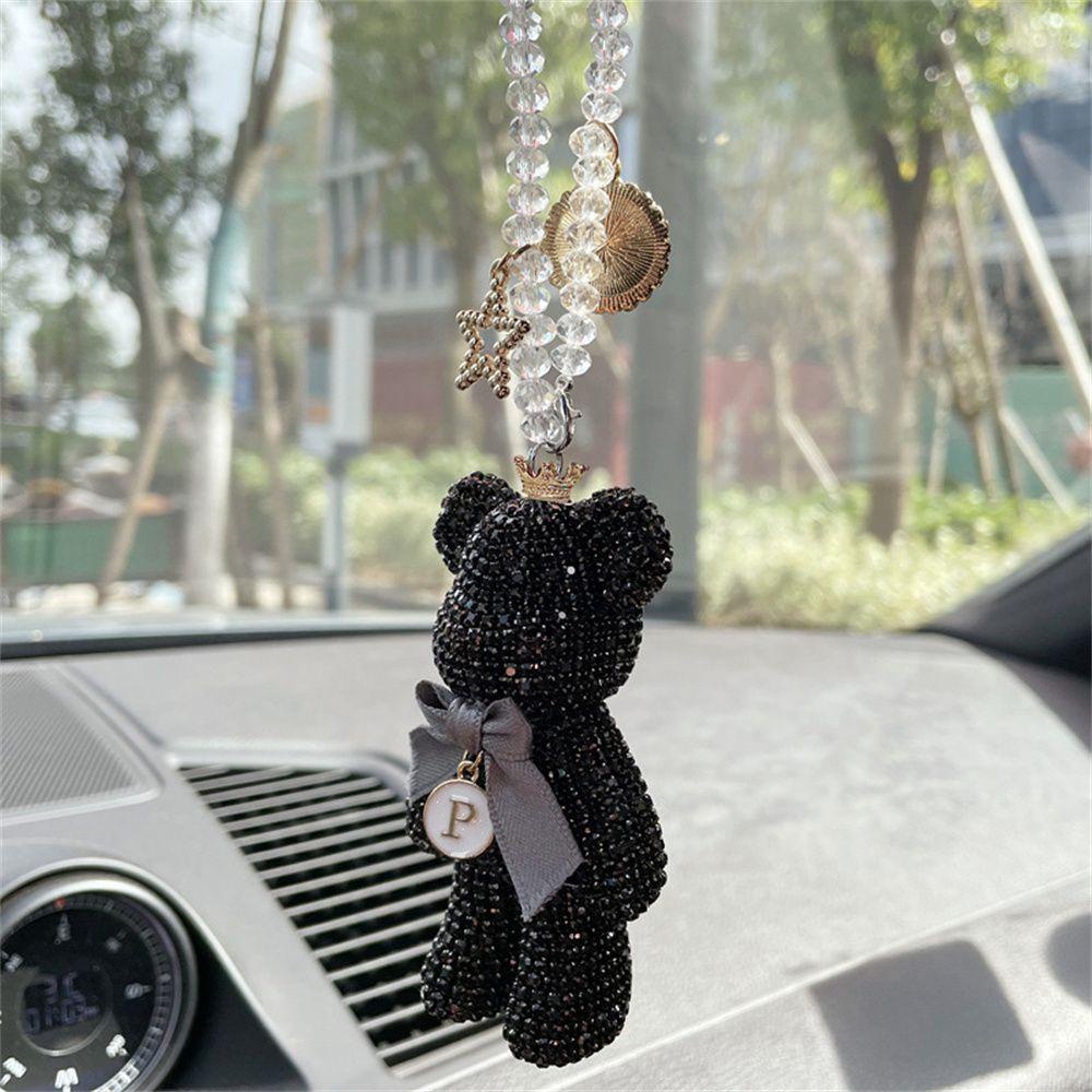 Lanfy Liontin Mobil Beruang Untuk Wanita Untuk Hadiah Ornamen Mobil Kartun Spion Mobil Hiasan Ornamen