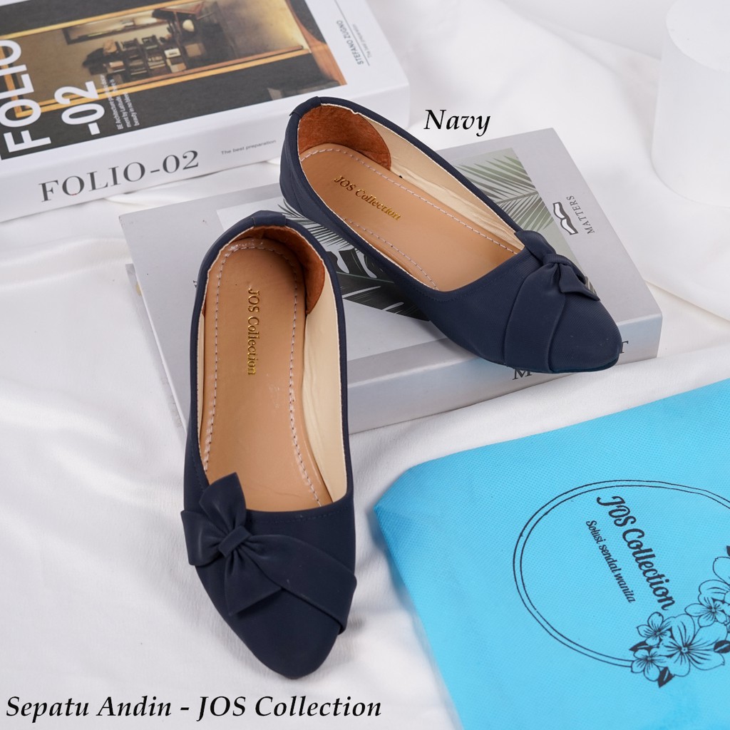 Flat Shoes Wanita - Sepatu Andin Balet Wanita Motif Pita by JOS Collection