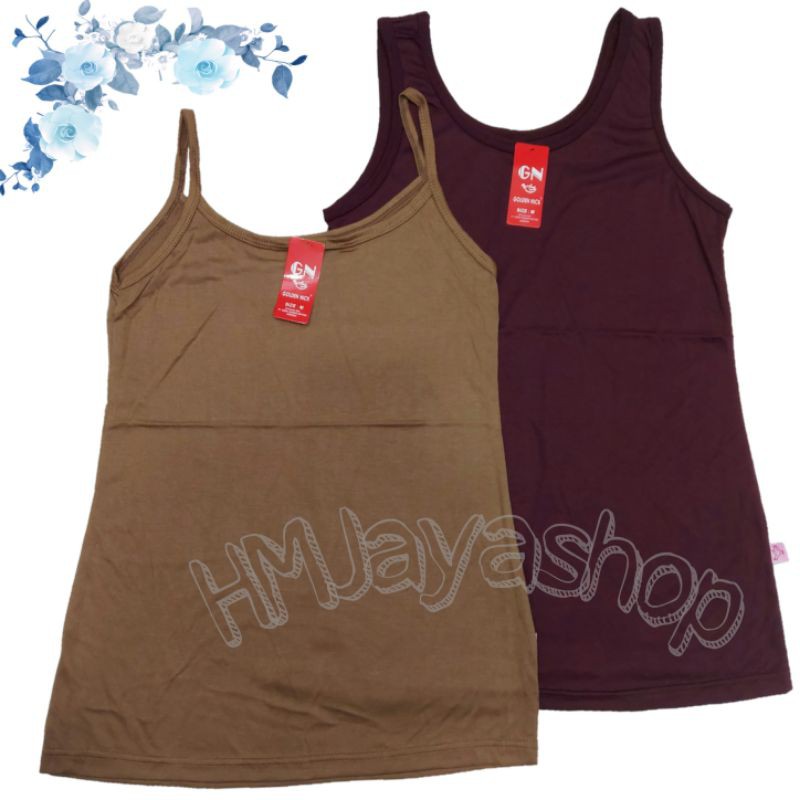 Tanktop wanita warna golden nick adem kaos dalam wanita tali besar kaos dalam wanita tali kecil