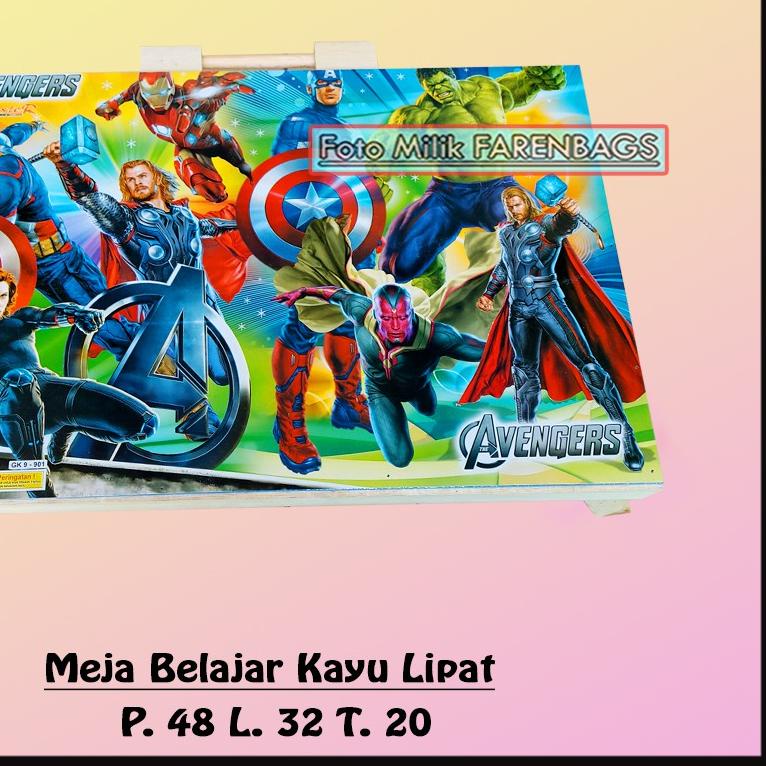 ❆ Meja Belajar Lipat Anak Laki-laki / Meja Belajar Kayu Lipat / Meja TP Karakter anak cowok ۞