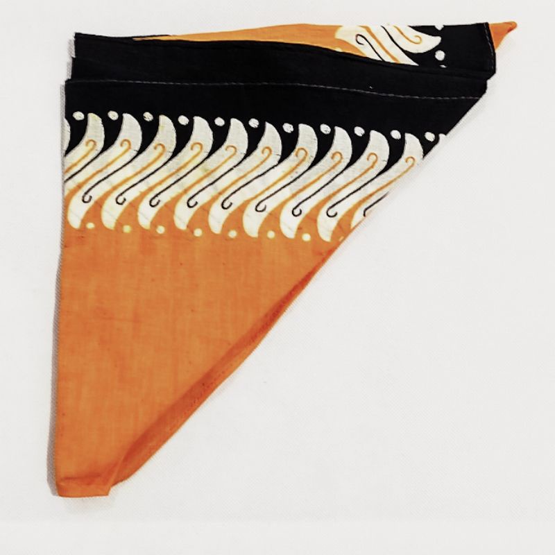 Udeng segitiga banyuwangi warna hitam putih kuning