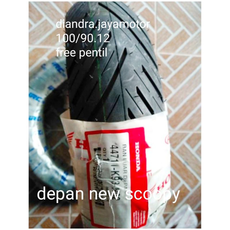 Ban tubles depan asli Honda 100/90 ring 12 free pentil 100% original