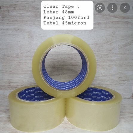 

Lakban Bening Dan Lakban Coklat Daily Tape 48mm x 100 yard - Bening