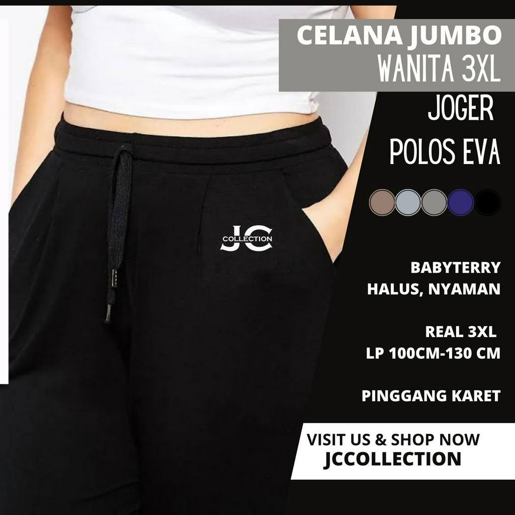 Celana Jumbo Wanita Polos / Jogger  Pants Big Size 3XL Felissia  - JCCollections