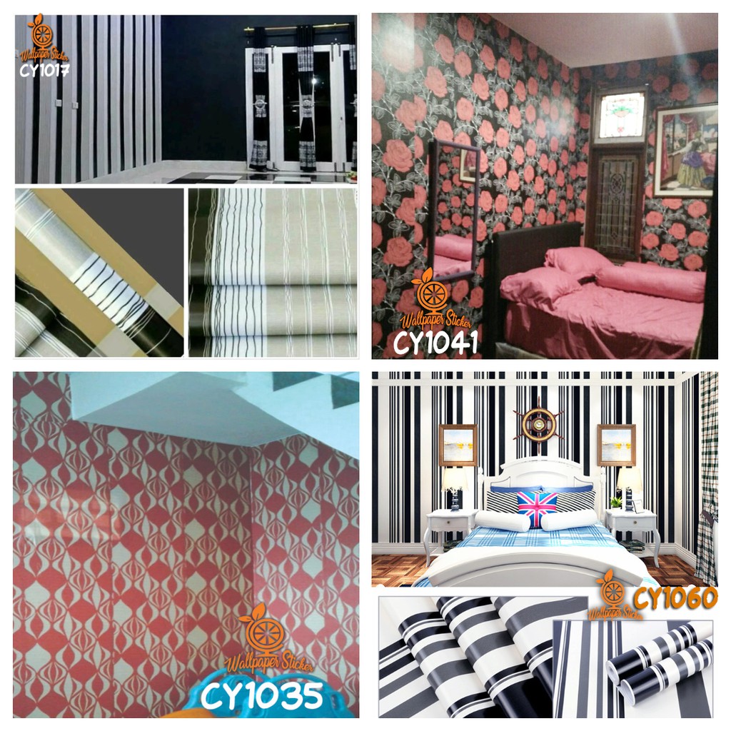 Wallpaper Dinding kamar tidur kode CY Ukuran 45Cm X 9m Sticker Dinding Free Perekat wallpaper dinding polos Tinggal Tempel