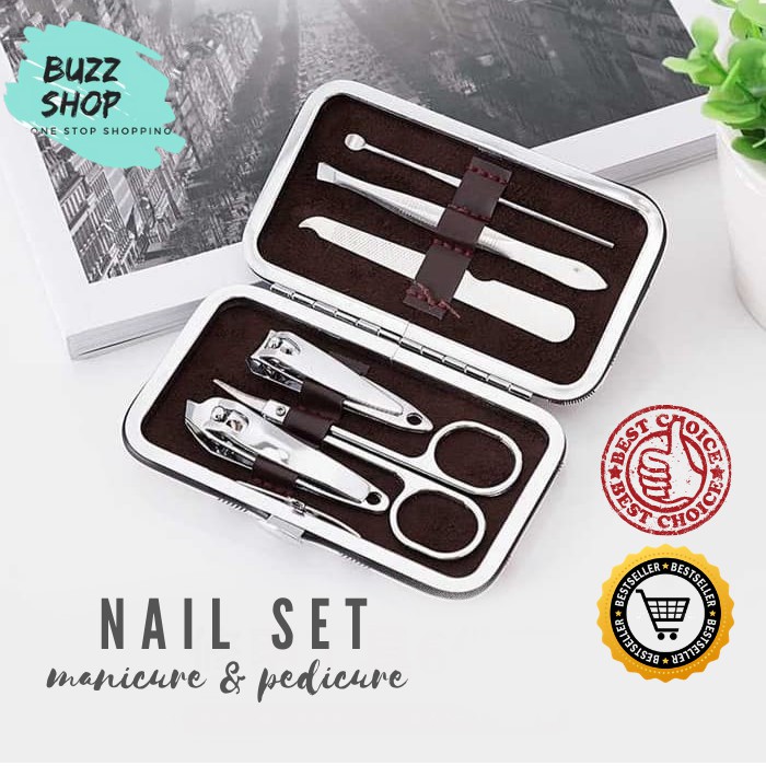 Gunting Kuku Set / Perawatan Kuku Kecantikan / Manicure Pedicure Nail Art Set 7 pcs MURAH