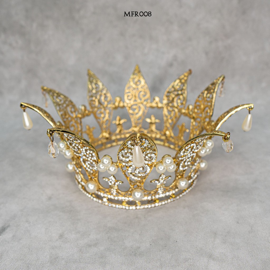 [STOK TERBATAS] MAHKOTA FULL ROUND BRIDAL CROWN AKSESORIS PESTA MFR008