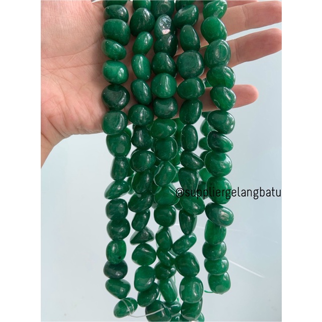 manik Batu alam Giok Burma 14 x 12mm bahan gelang kalung berserat akik