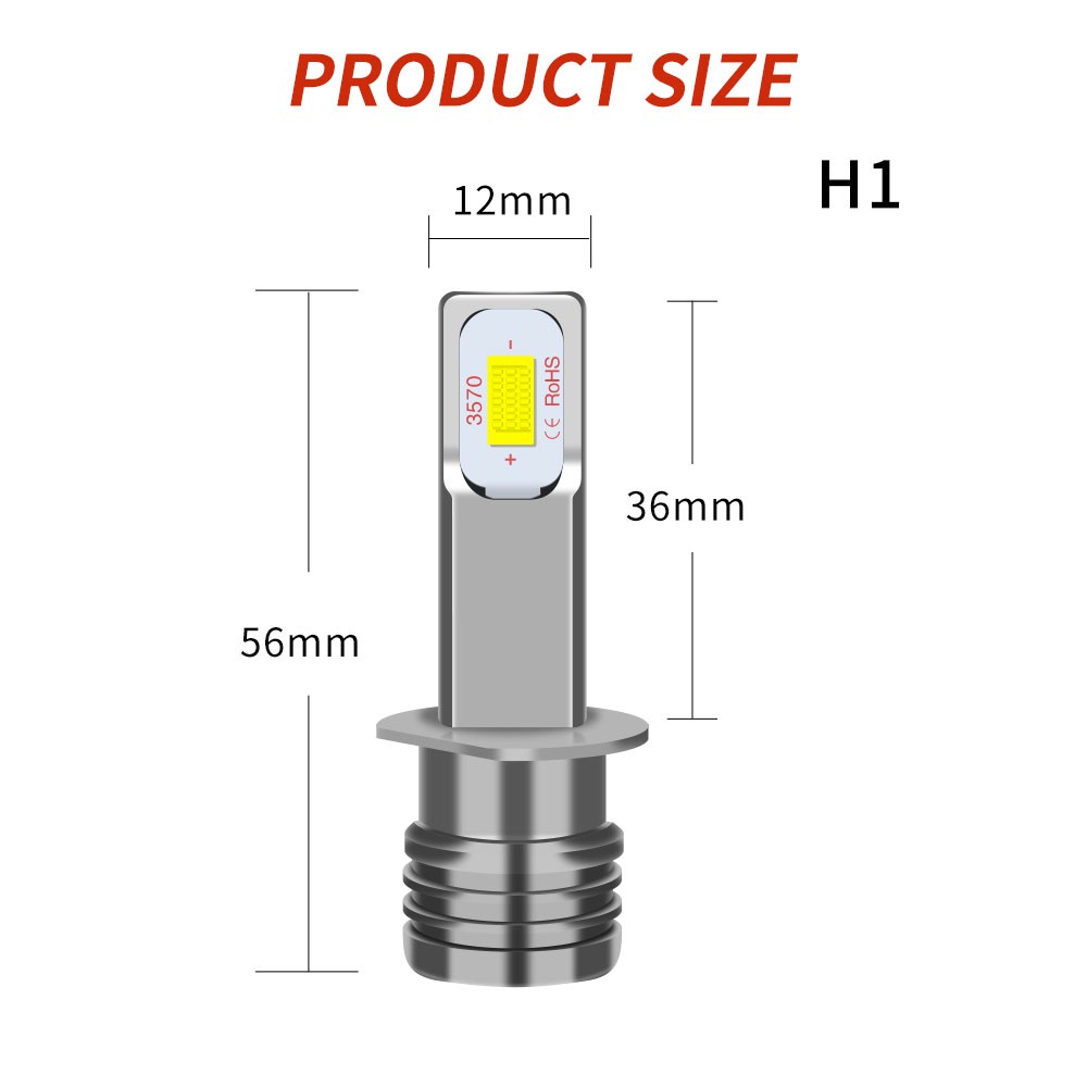 2Pcs Canbus Lampu Kabut Mobil H1 Lampu LED 1400LM Mengemudi Lampu LED Lampu Kabut Otomotif 6000K Putih 3000K Golen