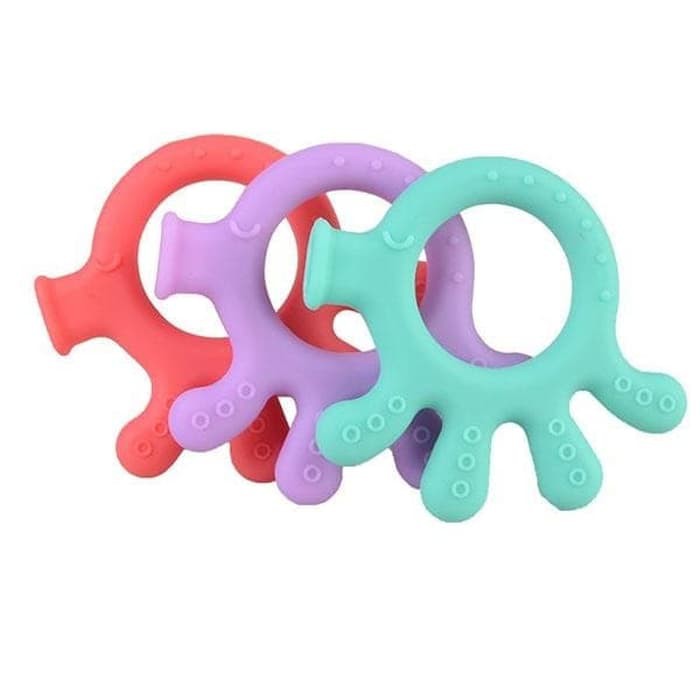 OCTOPUS TEETHER / TEETHER GURITA SILICONE BPA FREE - Merah