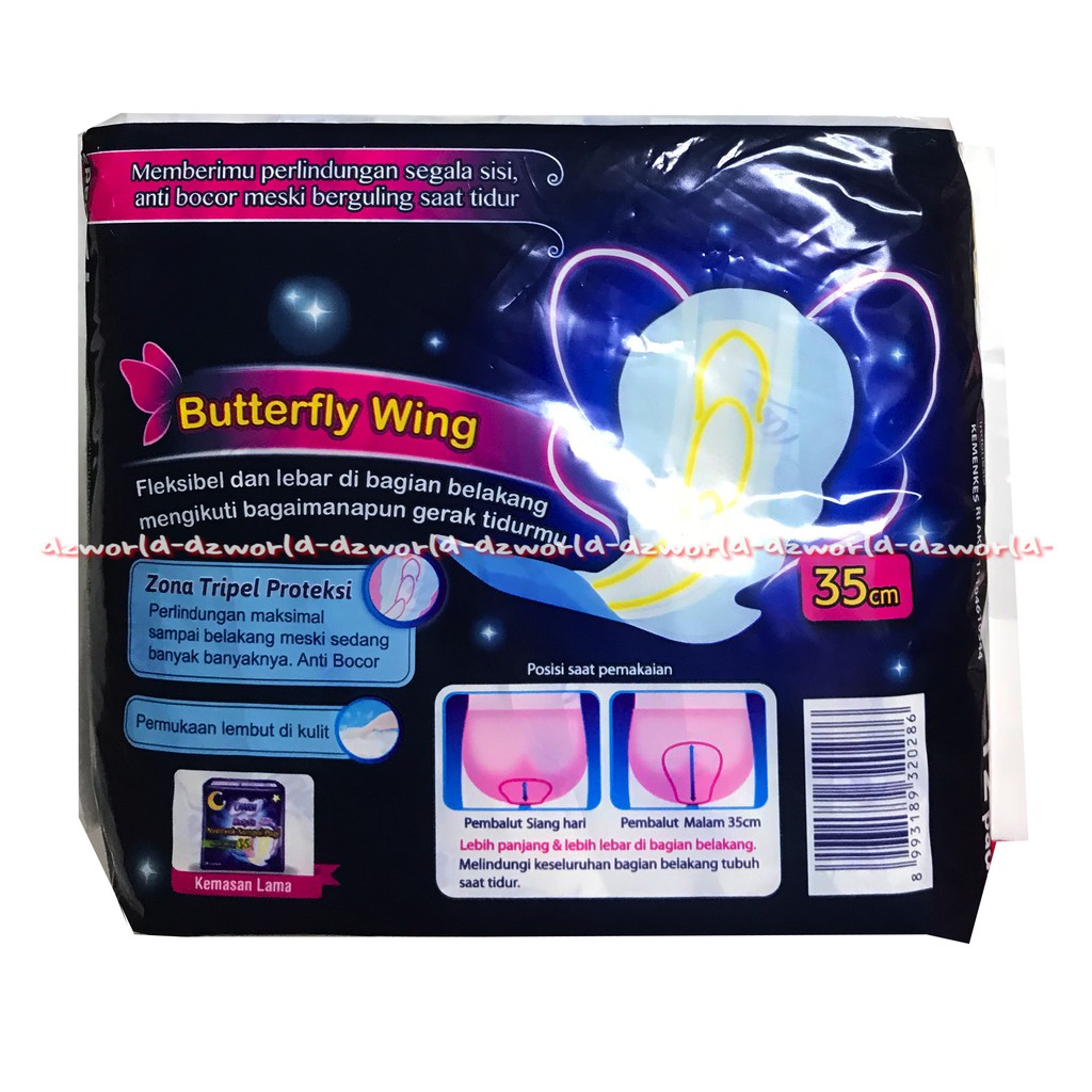 Charm Safe Night 35 cm Isi 12 Pads Pembalut Wanita Panjang Malam Hari Dengan perlindungan maksimal Anti bocor