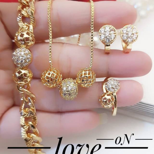 Xuping set perhiasan lapis emas 24k 3104g