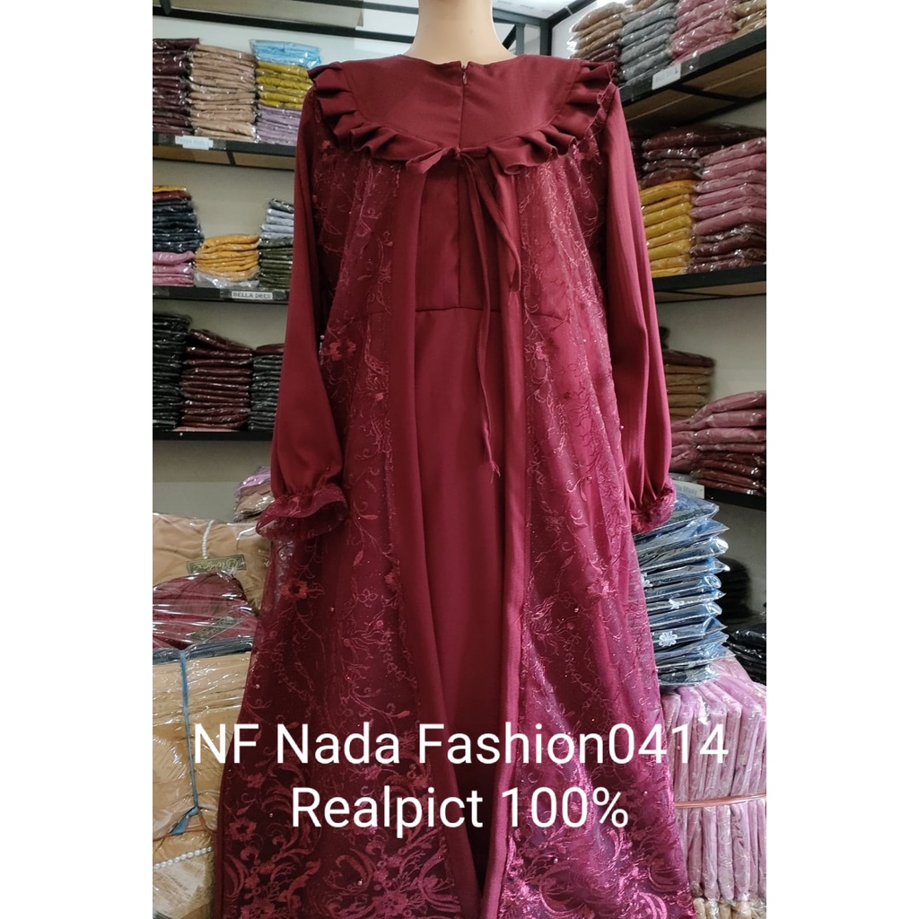 Floreta Dress / ( UKuran M~L~XL ) Baju Wanita Muslim Barukat Gelitter Tile Burdil  / Gamis dress Termurah / Gamis Wanita Pesta Kondangan / Dress maxi / Tunik Barukat Gelitter Termurah / gamis syai Kondamgan / Dress Lagi Piral / Gamis Gress Kekinia Natal