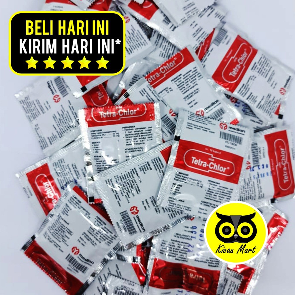 VITA TETRA CHLOR TETRACHLOR TETRA-CHLOR VITAMIN OBAT AYAM BURUNG NGOROK CRD 10 KAPSUL TABLET PIL VTRCH