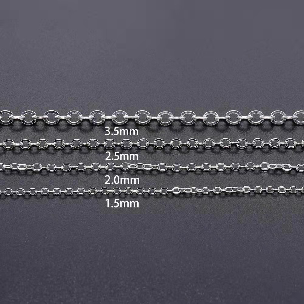 Rantai Kalung/Rantai Gepeng Bentuk Oval 1.5-3.5mmHarga/5Meter
