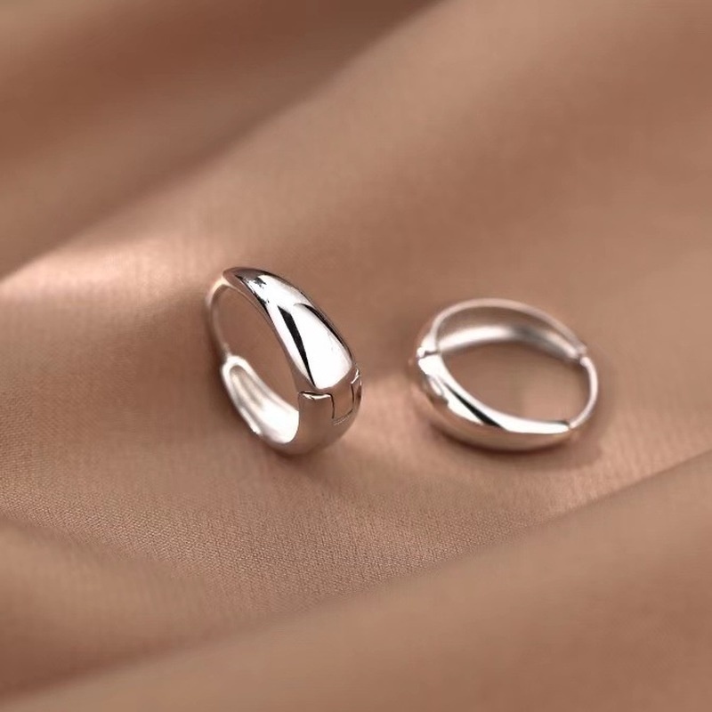 Roselife 1 Pasang Anting Gantung Sterling Silver 925 Model Tetesan Air Besar Untuk Wanita