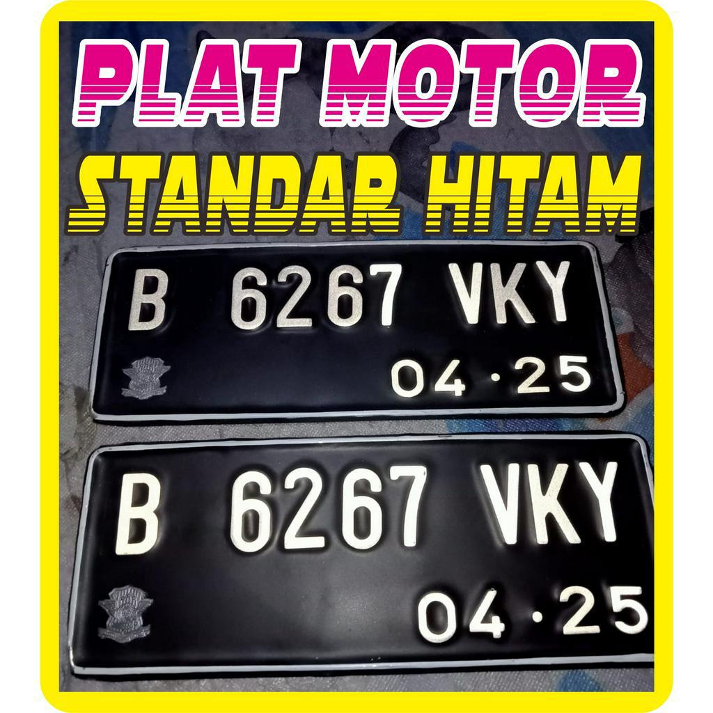 PLAT NOMOR MOTOR STANDAR HITAM