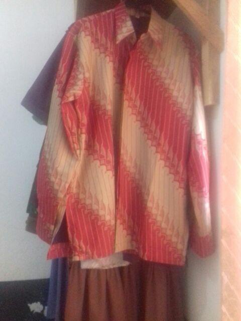 (1kg=4pcs) Kemeja Batik Lengan Panjang Batik Ori Nareswari Parang Abang Batik Solo Seragam Batik