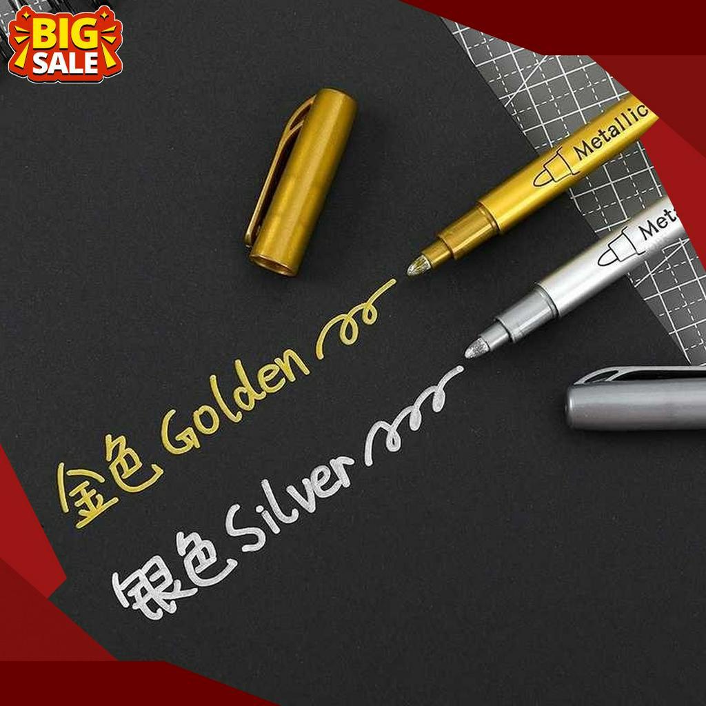 

DIJAMIN MURAH APEN 4 PCS Spidol Permanen Marker Metallic Chrome Gold Silver 15mm GN55