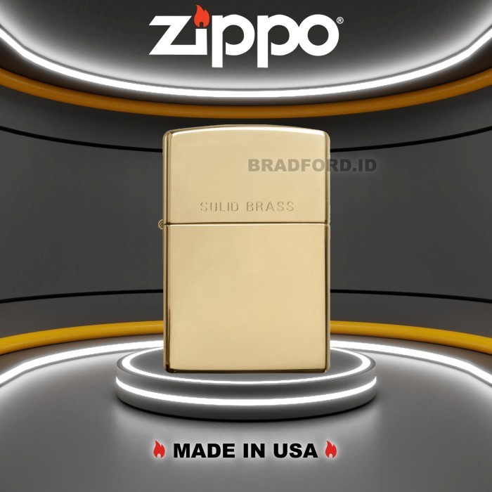 Zippo USA High Polish Solid Brass 254 Garansi Resmi Zippo Original