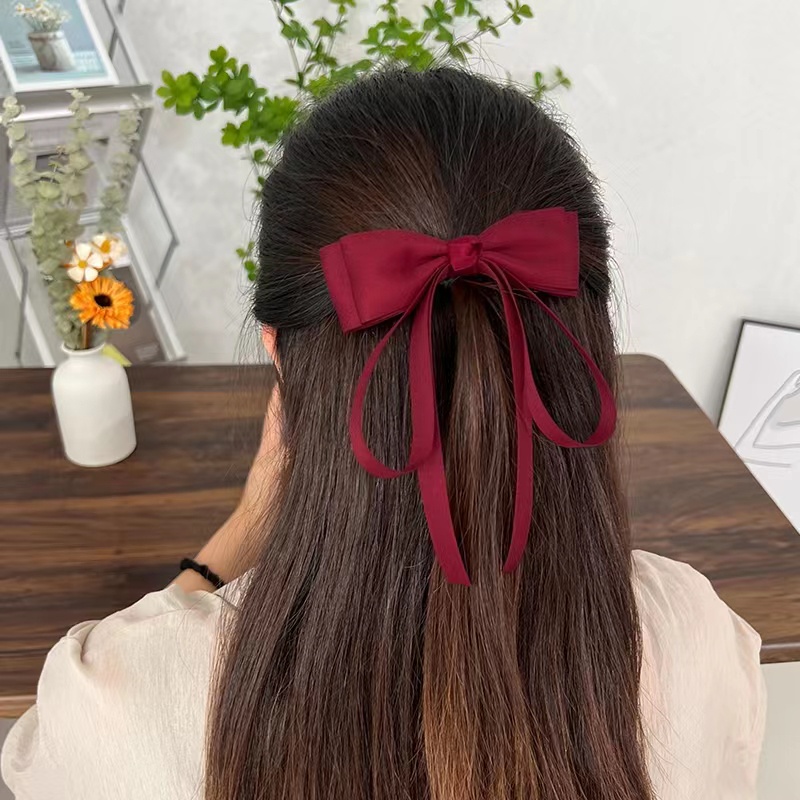 Aksesoris Rambut Wanita Model Pita Warna Merah Casual Fashion Korean Import