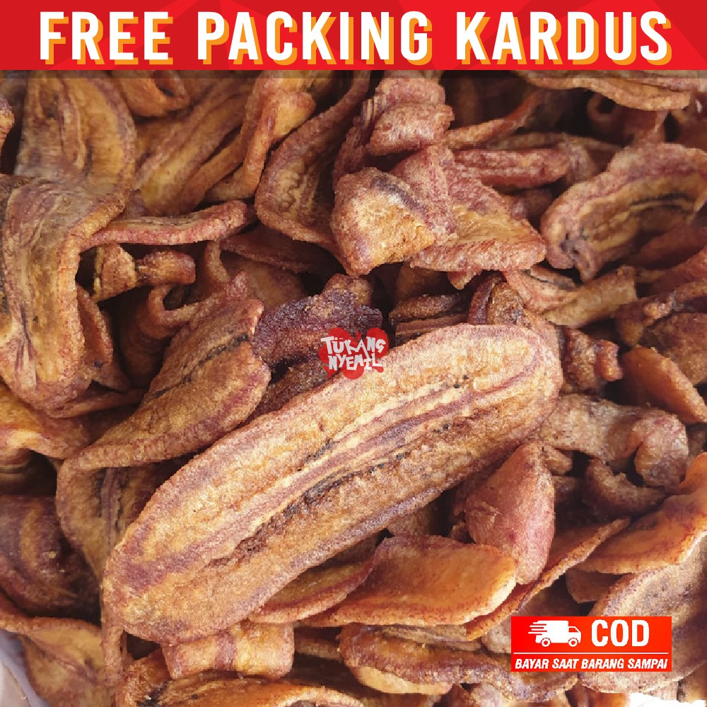 

snack kiloan keripik pisang oven 250 gram makanan ringan cemlan camilan enak renyah manis gurih