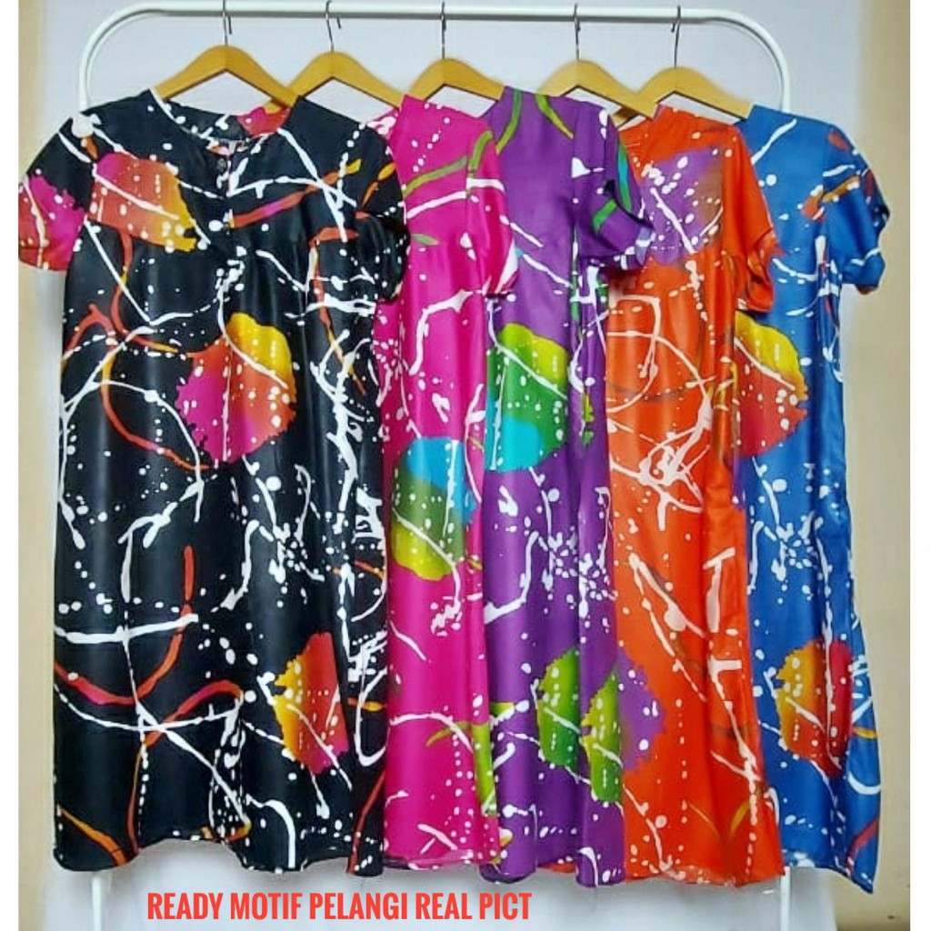 Daster Lengan Pendek Busui Murah Motif Pelangi Tie Dye Daster Wanita Pekalongan Murah Berkualitas