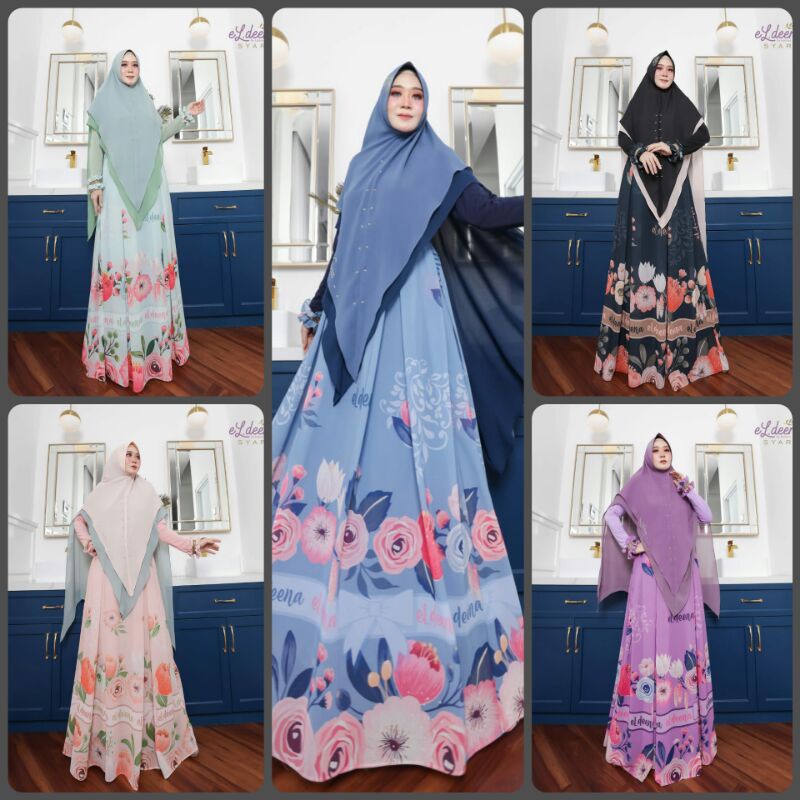 Zahwza By Eldeena Syar'i Original Kanaya Dres Pesta Kondangan Ceruty Babydoll Armany Premium Cantik 