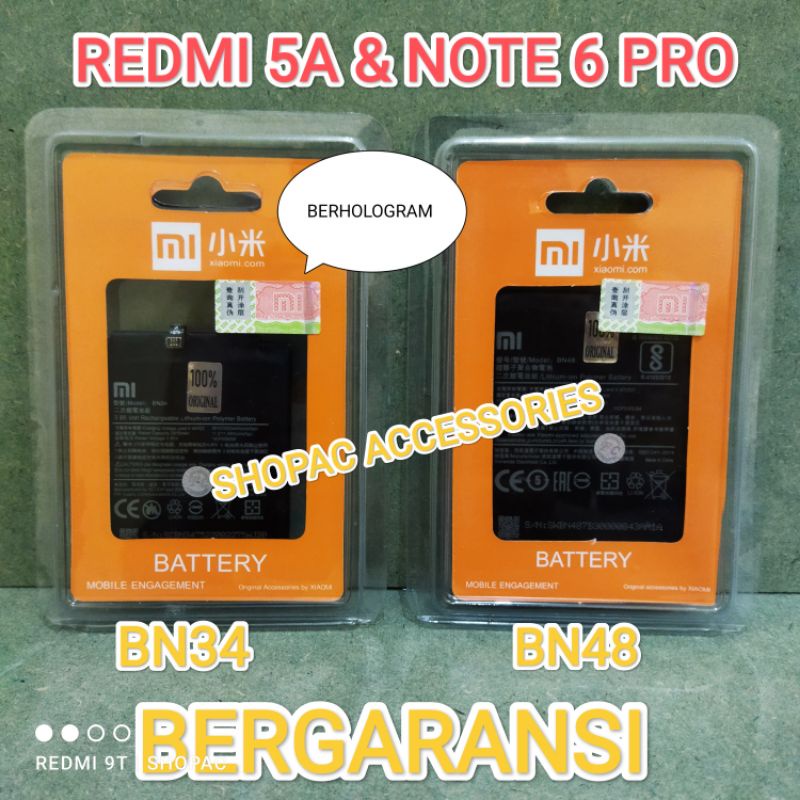 BATERAI XIAOMI REDMI 5A REDMI NOTE 6 PRO BN 34 BN48  FC DOUBLE POWER HK OPTIMA