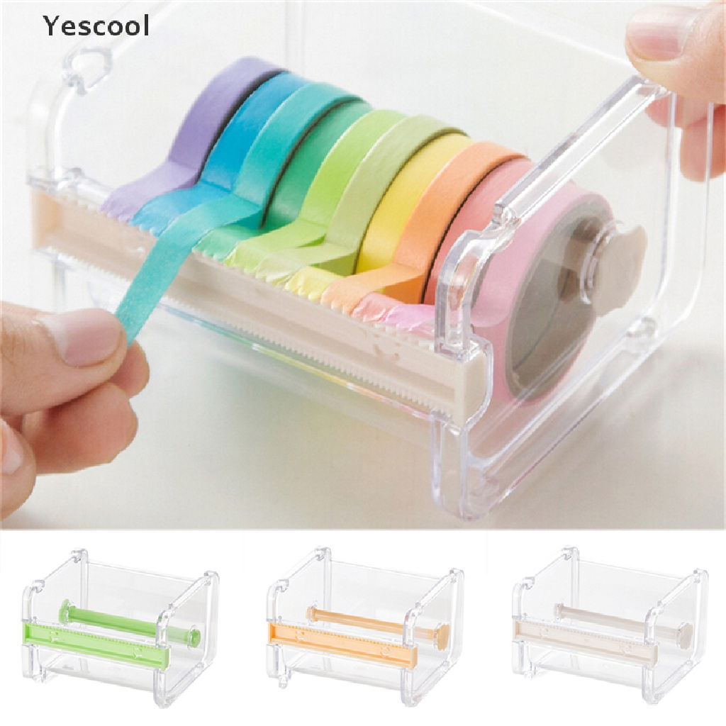 Yes Dispenser Holderpemotong Washi Tapeselotip Bahan Plastik Multi Warna Untuk Perlengkapan Kantorsekolah