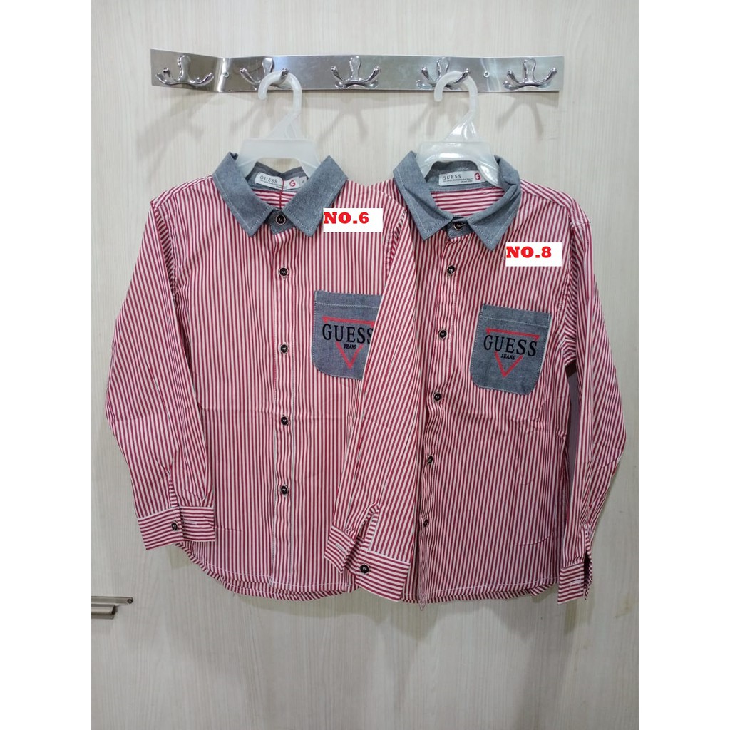 BAJU KEMEJA ANAK | bahan katun original Merk Guess