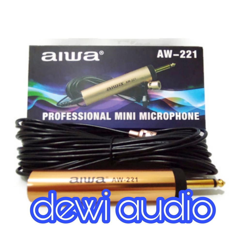 MIC JEPIT AIWA AW221 / MIC KANCING AIWA AW 221 /  MIC CONDENSOR AW 221 TERMASUK KABEL 11 M