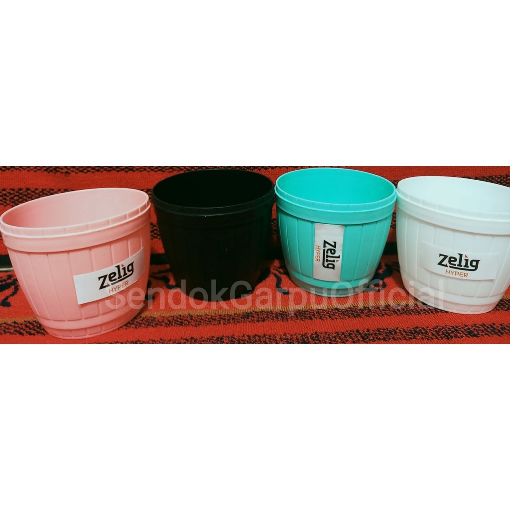 Pot Bunga Gentong ZELIG PK10G Putih / Pink / Hitam / Hijau