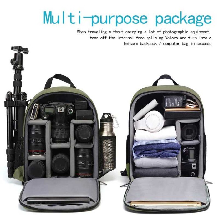 Kamera-Ransel-Tas- Tas Backpack Kamera Ransel Dslr Camera Bag Waterproof Shockproof Ori -Tas-Ransel-