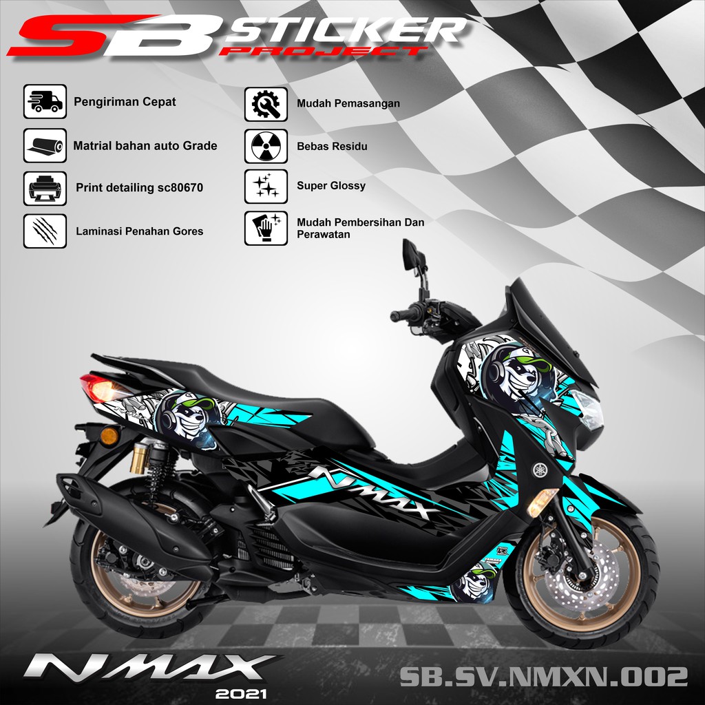 Striping NMAX NEW 2021 -  Sticker Striping Variasi list Yamaha NMAX NEW 2021 RACING 002