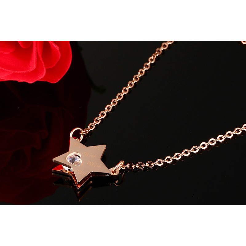 Kalung Fashion Titanium Emas Korea Cewek ST001