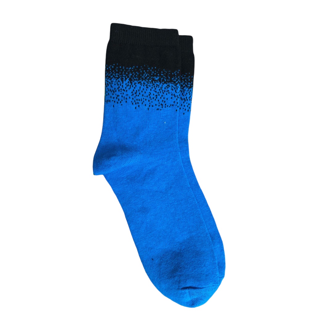 Kaos Kaki Motif Lucu-Lucu / Buah / Snack / Christmas / Snoopy / Leopard BEBAS PILIH (EXPT)-E17 Grad Black-Blue