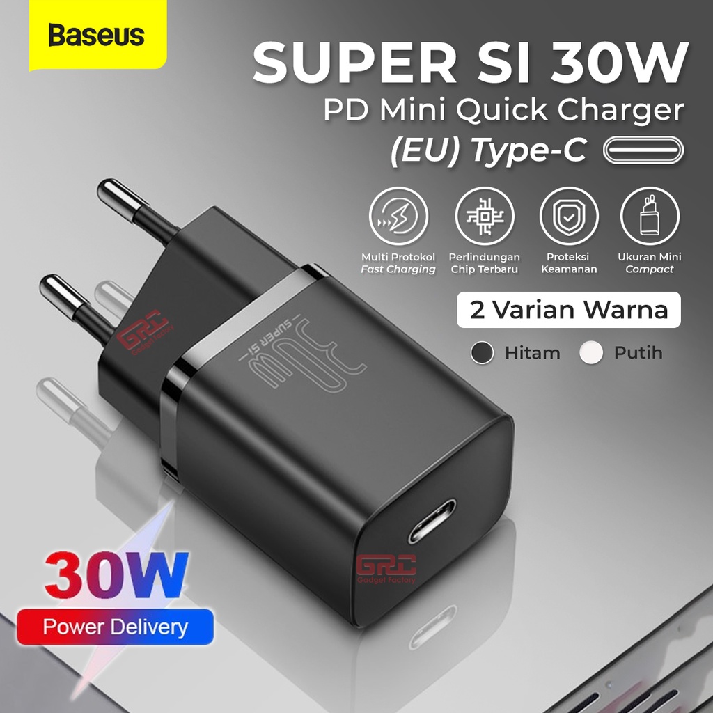 Kepala Charger Type C PD BASEUS Quick Charger 30W Samsung Xiaomi Pad