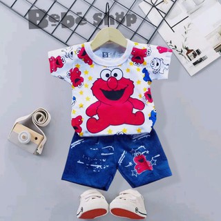 Setelan baju anak bayi karakter kartun usia 0 sampai 2 tahun