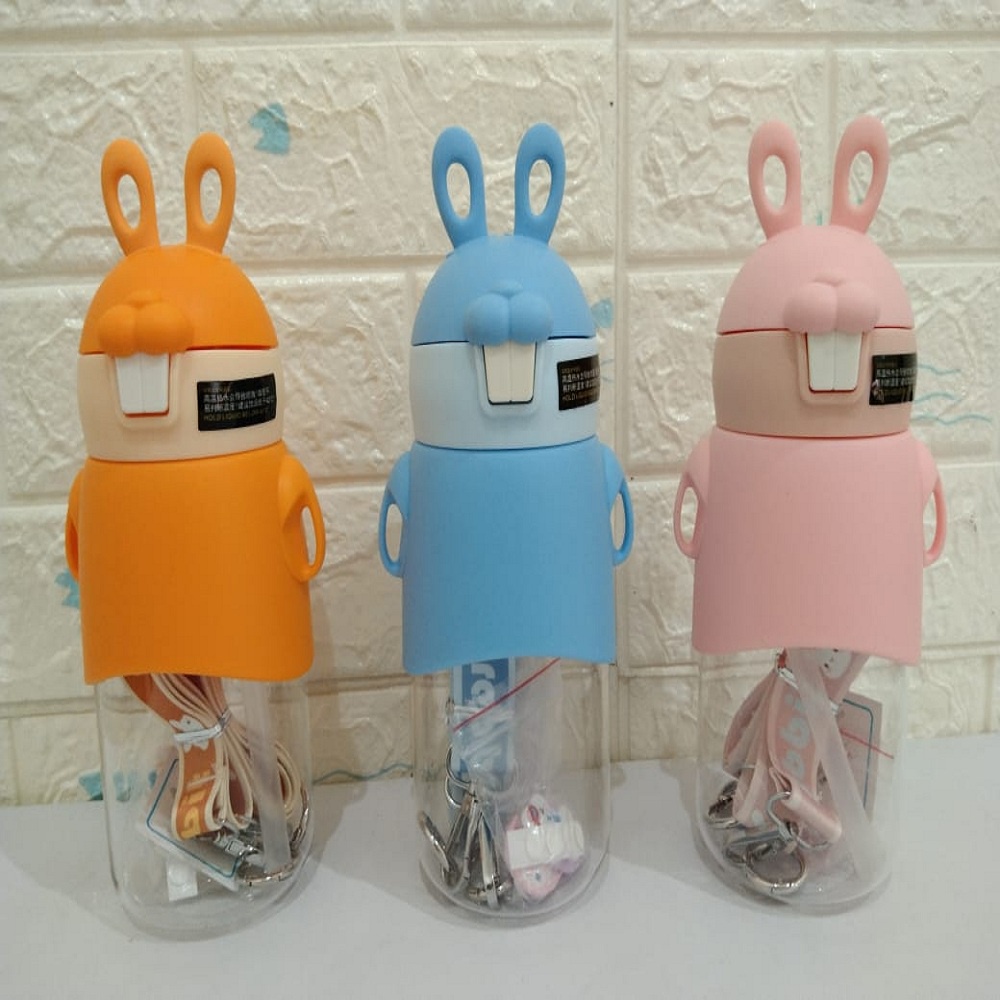 Botol Minum Anak Model Bunny Plus Sticker 600ml