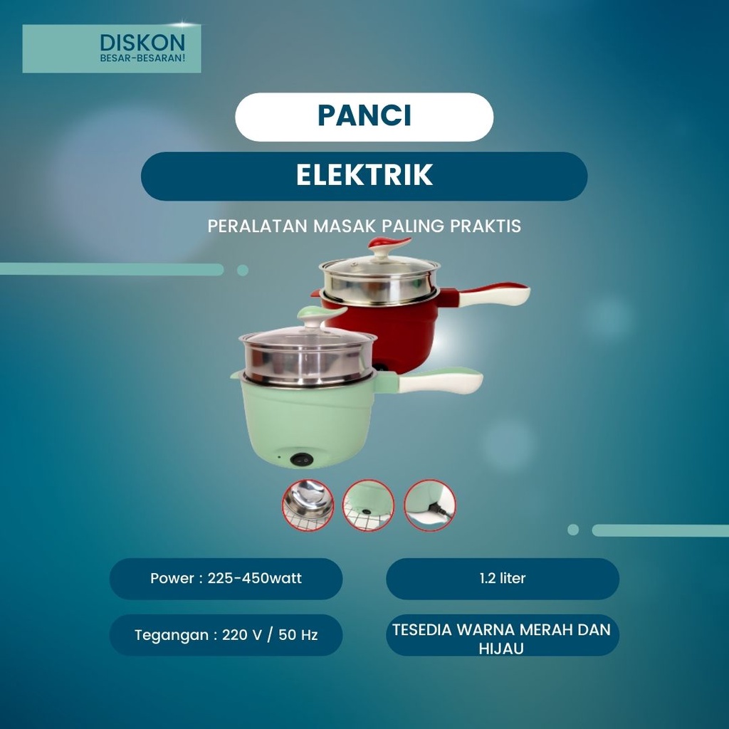 Panci Elektrik Multifungsi Panci Murah Berkualitas Panci listrik anti lengket Electric Fry Pan Listrik Lapis Stainless