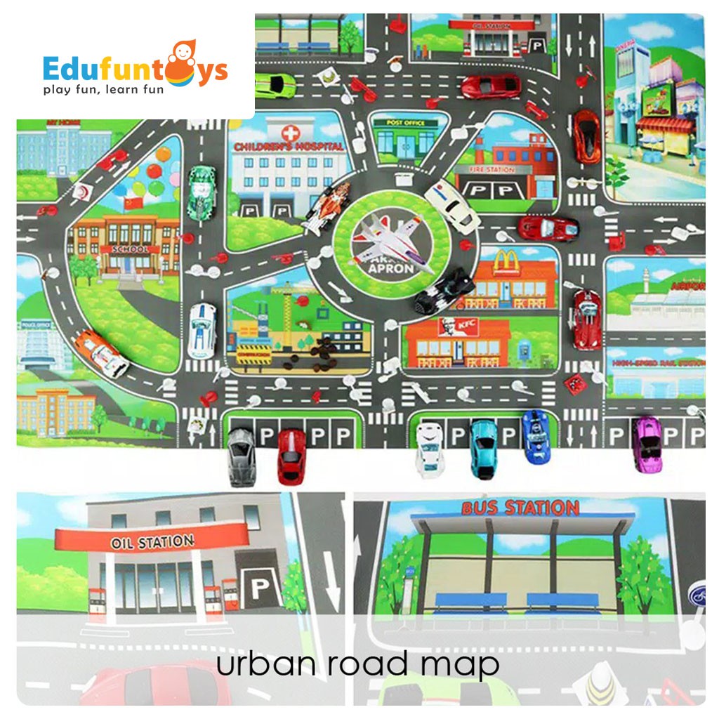 Edufuntoys - URBAN ROAD MAP/ Mainan Peta Jalan Perkotaan