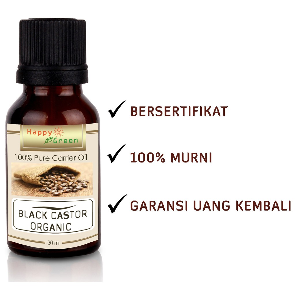 Happy Green Organic Black Castor Oil -Minyak Castor Hitam USDA Jarak