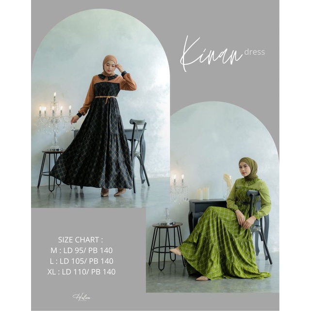 KINAN DRESS HALWA APPAREL/GAMIS CANTIK