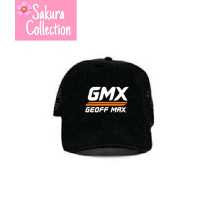 Topi Snapback trucker GMX GEOFFMAX topi Distro hitam Pria Wanita Dewasa