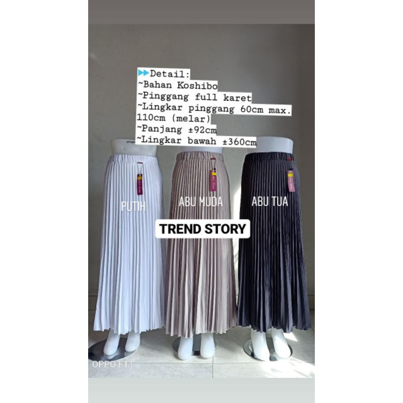 Rok Plisket Payung Standar Polos Trend Story Premium Original