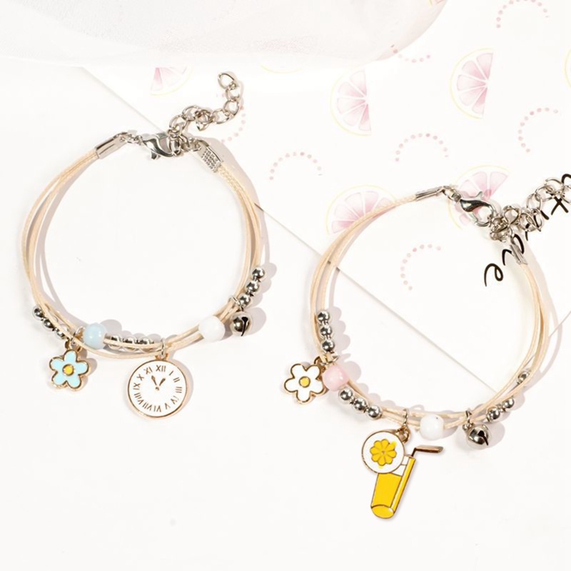 Handmade Gelang Manik-Manik Keramik Bentuk Kartun Burung Bahan Alloy Gaya Retro Untuk Wanita