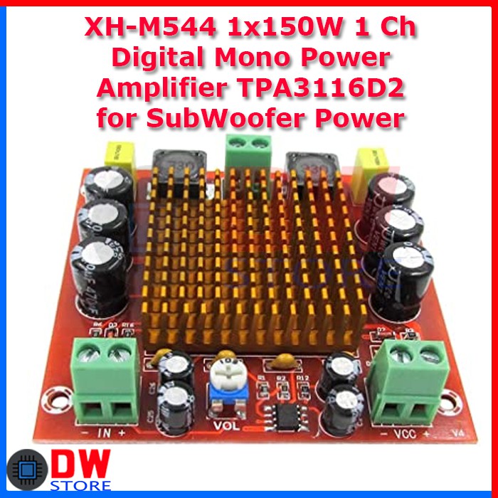 XH-M544 150W Digital Mono Power Amplifier TPA3116D2 TPA3116 Subwoofer
