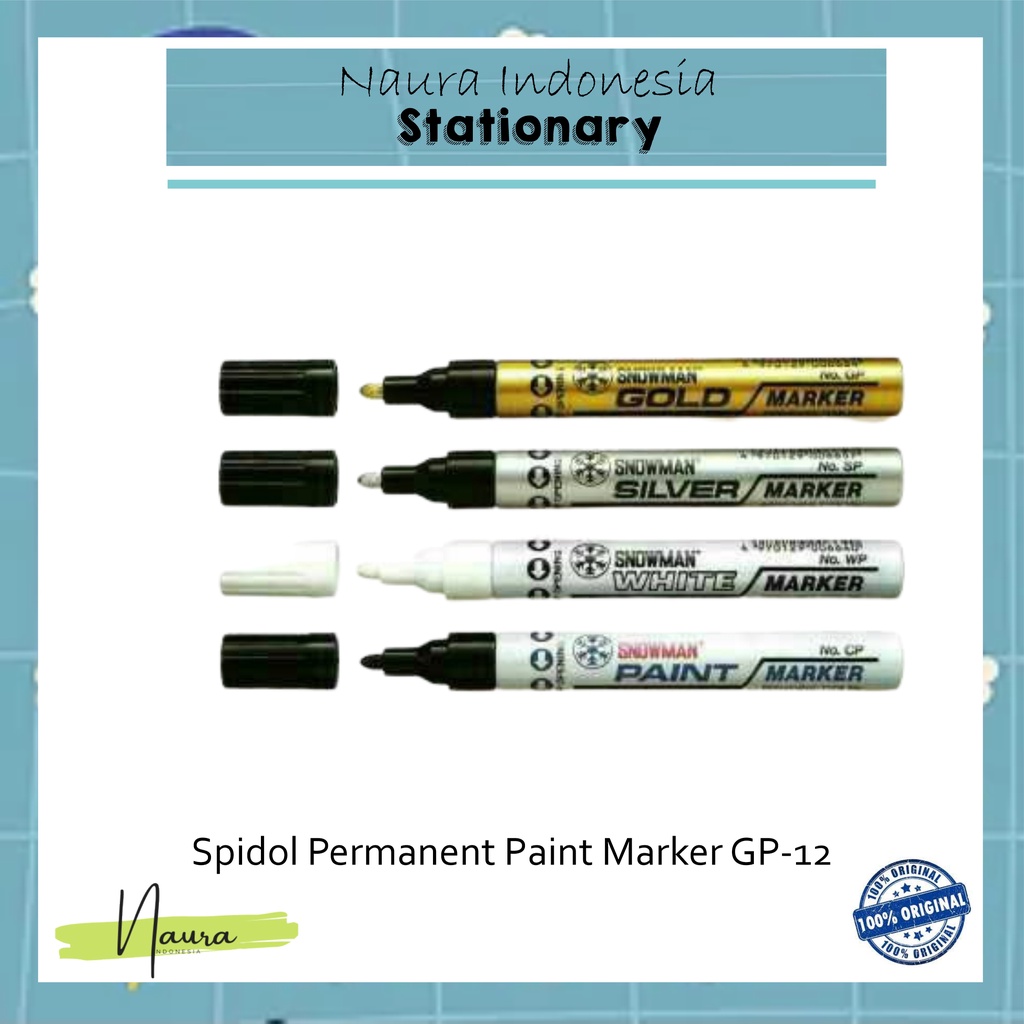 

Spidol Permanent Paint Marker GP-12 | Snowman Marker SP-12 | Snowman Marker Besar WP-12