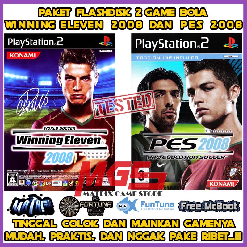 Flashdisk Game PS2 PS 2 PES 2008 dan Winning Eleven 2008